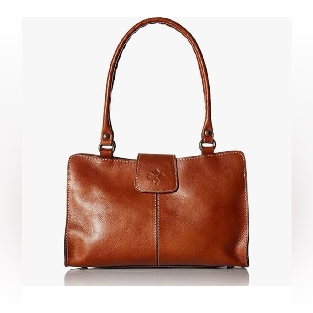 Patricia Nash Rienzo Camel Brown Leather Shoulder Bag Twisted Rope Handles